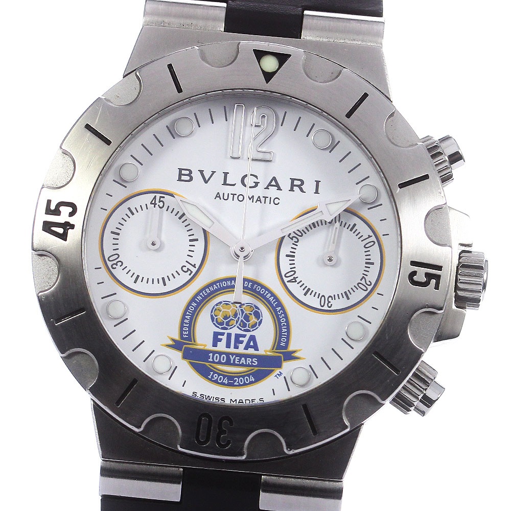ベルト訳あり ブルガリ BVLGARI SCB38S ディアゴノ スクーバ FIFA100周年記念 クロノグラフ 自動巻き メンズ _769720【中古】