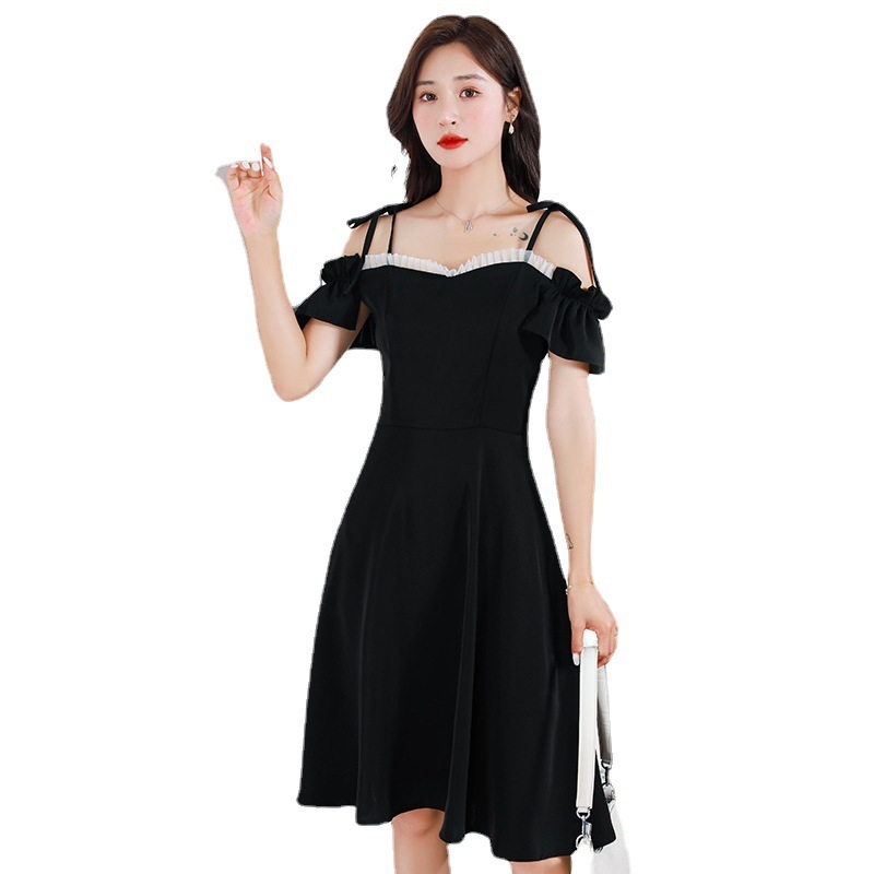 年末のプロモーション特価！ ファッションストレス黒のドレス夏の女性のドレス小さな243 当店限定販売