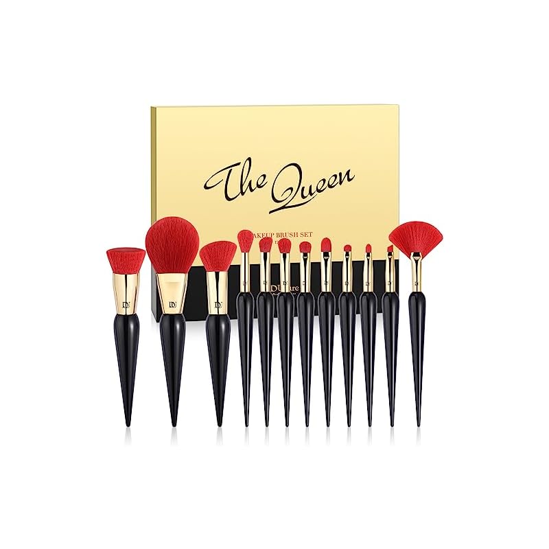DUcare ドゥケア メイクブラシ 化粧ブラシ 12本セット 収納ケース付き 化粧筆 高級繊維毛 メイクアップ メイク道具 アイシャドウブラシ チークブラシ フェイスブラシ おしゃれ 女性 ブラック