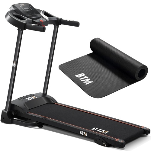 トレッドミル 1~12km/h トレッドミル-8051 MAX 12km/h パッド付き 電動ルームトレッドミル 角度調整付き 3段階USB充電機能対応 移動キャスター 広い走行面 家庭用 薄型