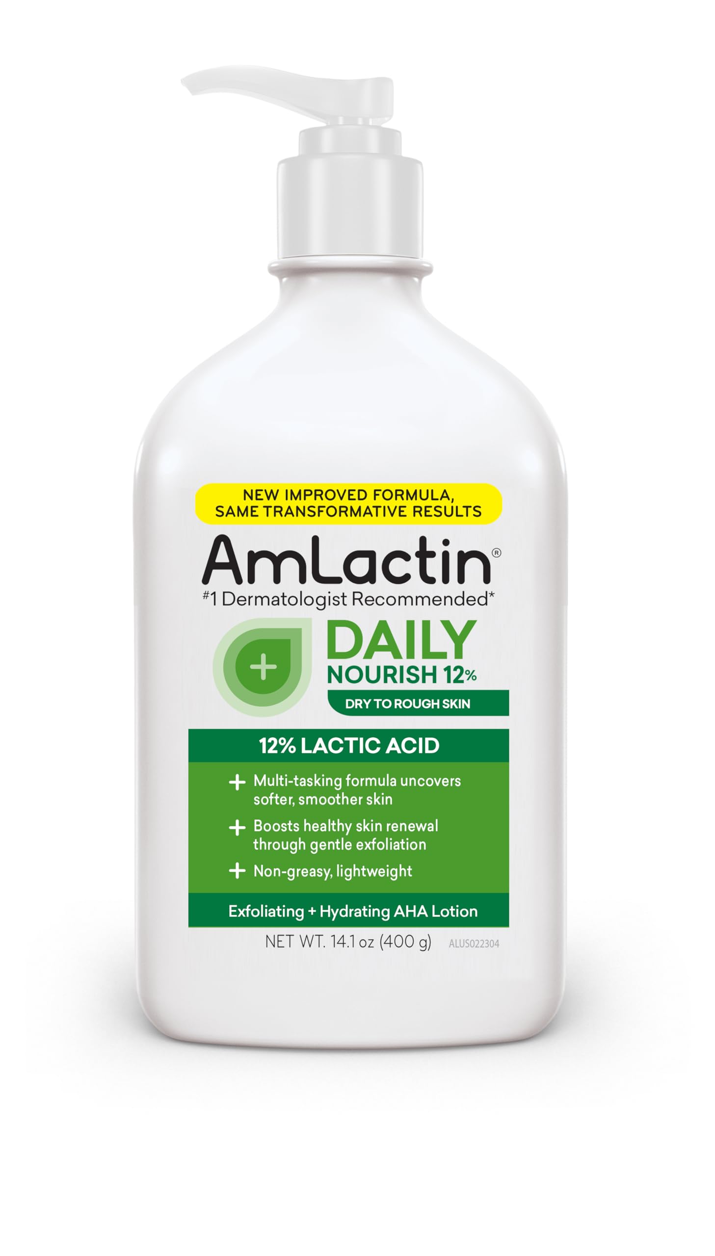 AmLactin デイリーモイスチャライジングボディローション 即座に粗さを和らげ水和物強力なα-ヒドロキシセラピーは静かに剥離ラフ乾燥肌を滑らか 14.1オズポンプ付き