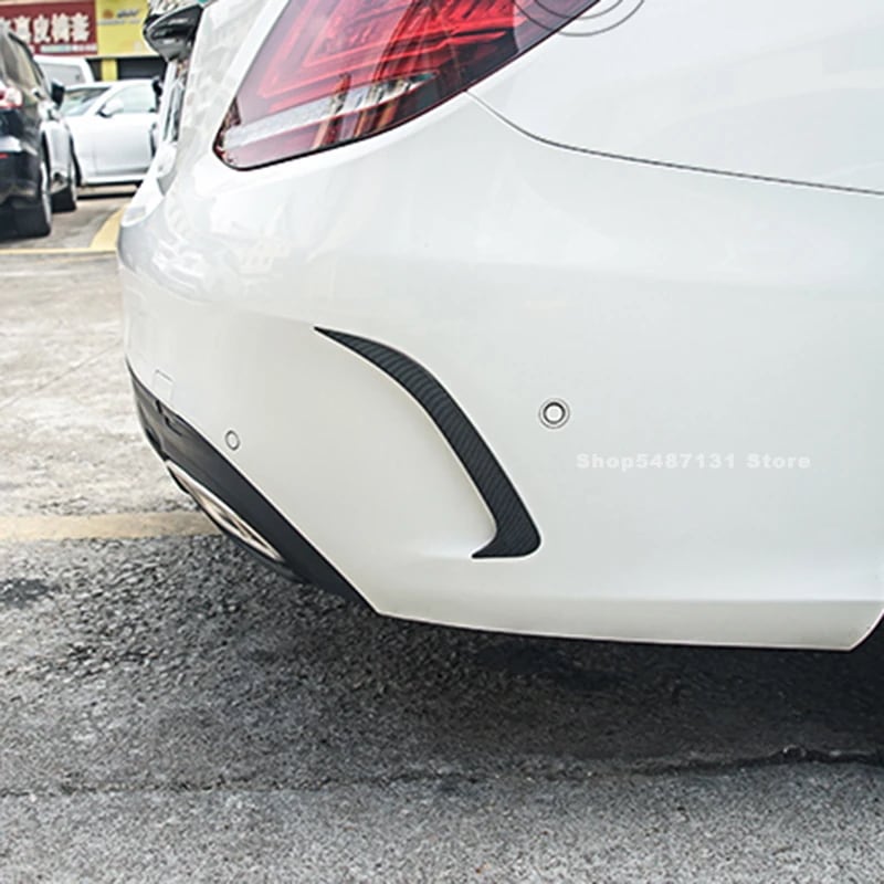 メルセデス・ベンツ Cクラス W205 用 リアバンパー カナード スプリッター ステッカー ディフューザー トリム アクセサリー 2015- (Cクーペ除く) 輸入品