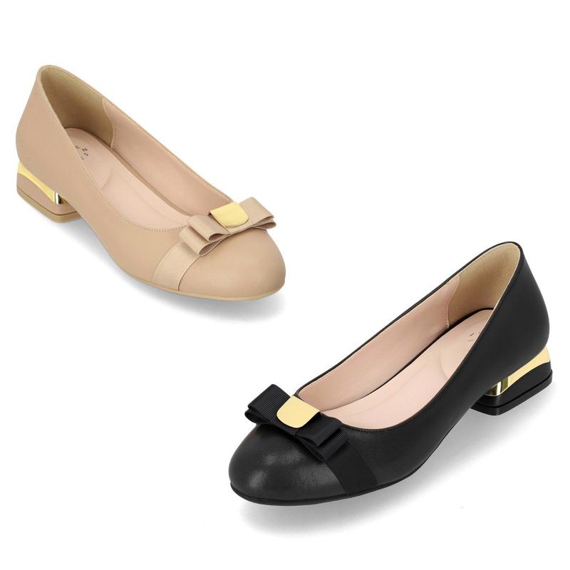 インテンス 女性 リボン メタル ポイント フラットシューズ 2.5cm LCWD82I613