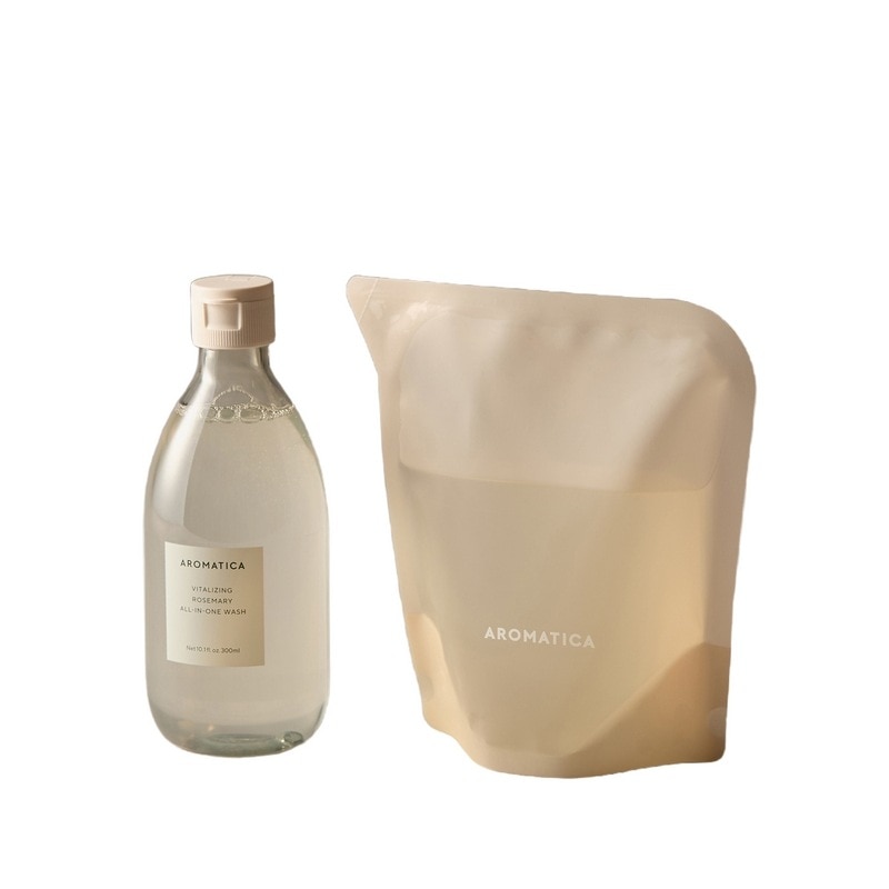 アロマティカバイタライジングローズマリーオールインワンウォッシュ300ML＆詰め替え300MLセット