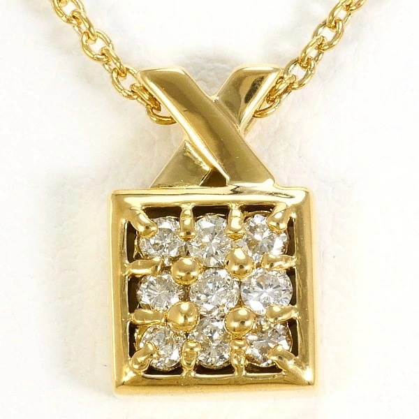 K18 18金 YG ネックレス ダイヤ 0.18 中古