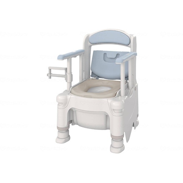 アロン化成 ポータブルトイレFX-30S らくゾウくん 側方ガードナシ ミストブルー 暖房 532-955 メーカー直送