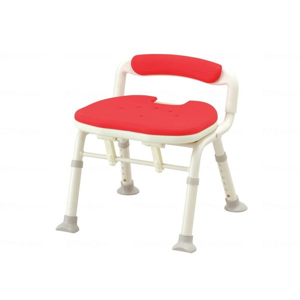 アロン化成 コンパクト折りたたみシャワーベンチIC 骨盤サポートタイプ レッド 536382 メーカー直送