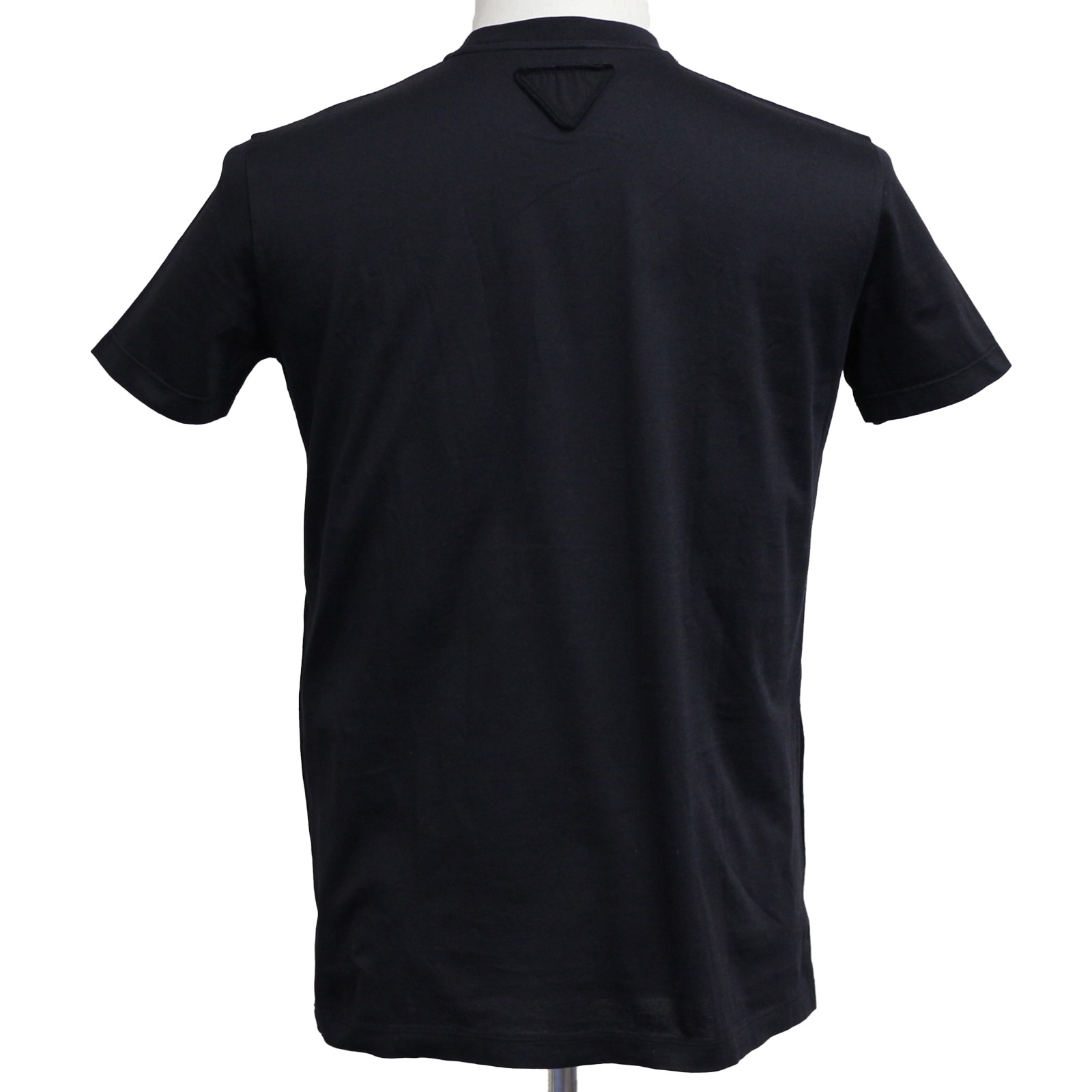 ブラックコットン Tシャツ M ブラック トライアングルロゴ メンズ 半袖シャツ 【TS101】