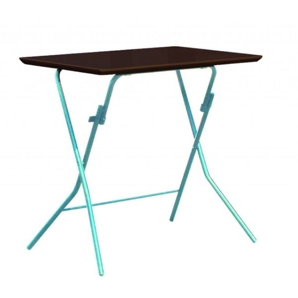 品質が完璧 幅75cm 折りたたみテーブル ダークブラウンシルバー スタンドタッチテーブル755 スチールパイプ 木製 日本製 テーブル