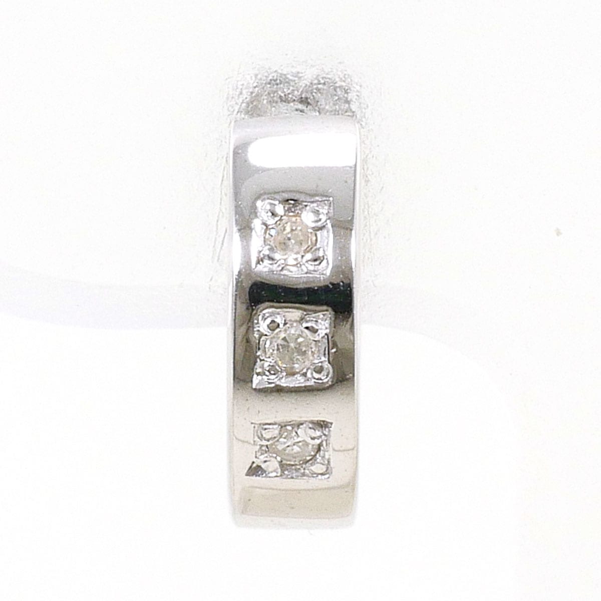 K14 14金 WG ホワイトゴールド ピアス(片耳) ダイヤモンド（ct刻印なし） 総重量約0.9g ユニセックス 中古