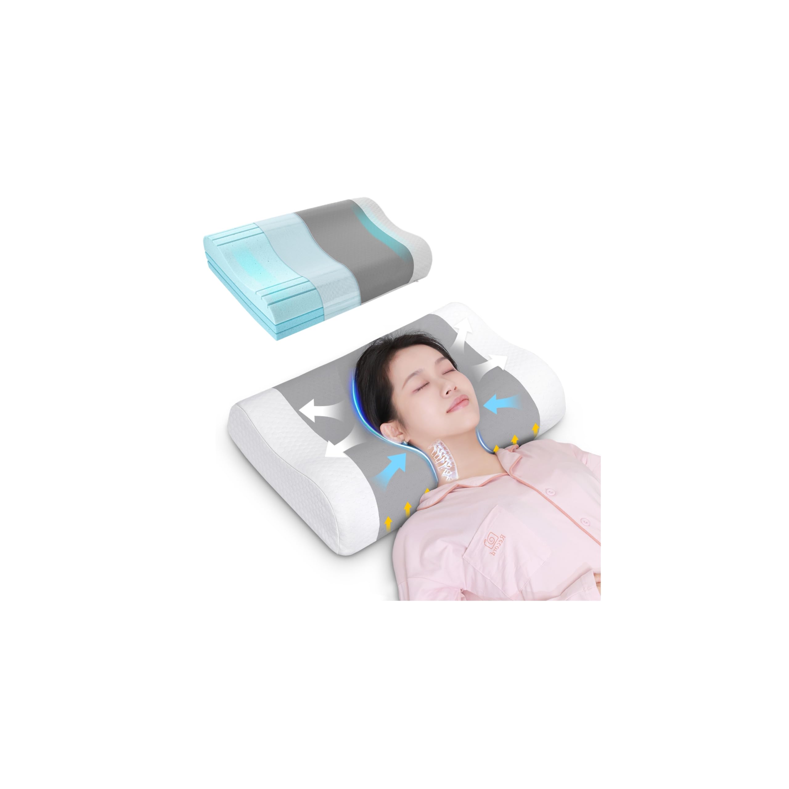 枕 低反発 首が痛くならない 【三層高さ調整 カット技術】まくら 低め 高め 温度調節 ウェーブ立体構造 安眠枕 快眠枕 枕カバー 冷感 まくら pillow 仰向け・横向き・うつ伏せ ストレートネッ