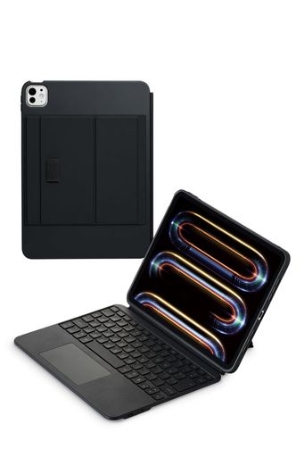 エレコム ケース一体型キーボード Touch Book iPadPro M4 専用 11インチ 2024年モデル トラックパッド搭載 日本語配列 着脱可能 3段階角度調整 ブラック TK-CA10BP