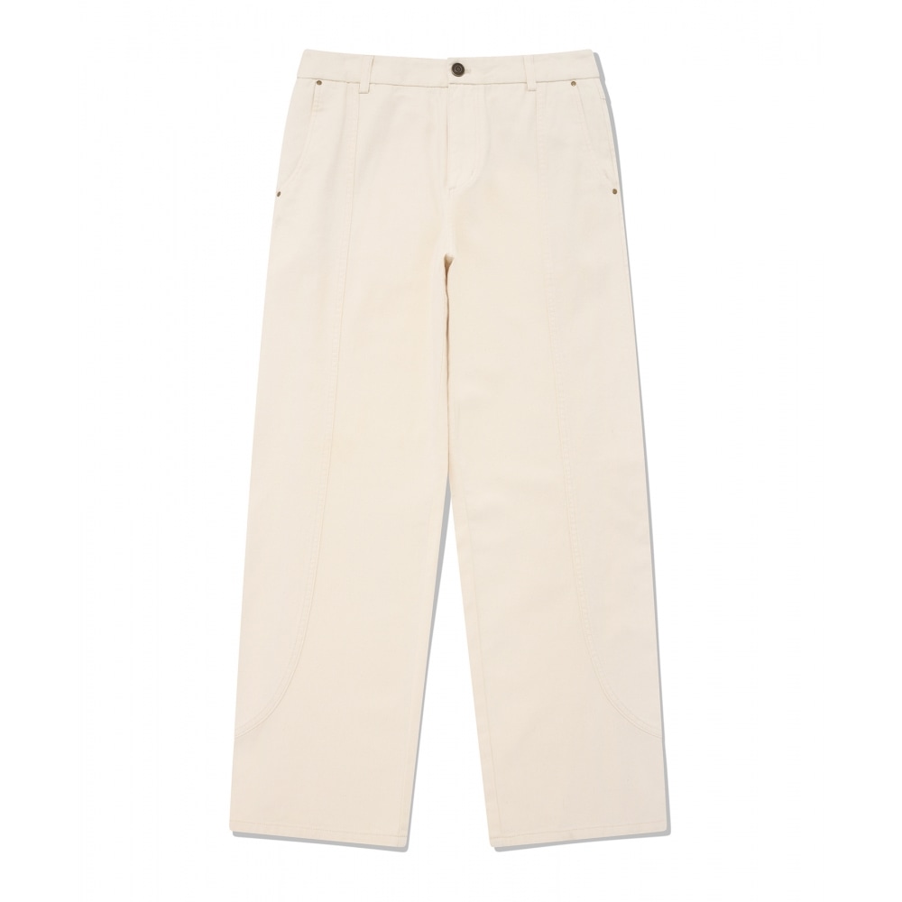 FALLETTカーブドラインストレートパンツアイボリー