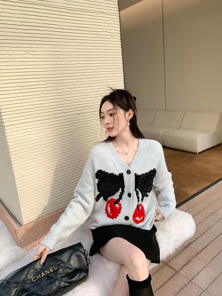 リエキス カーディガン 610G ゴールドシルバーカラー刺繍