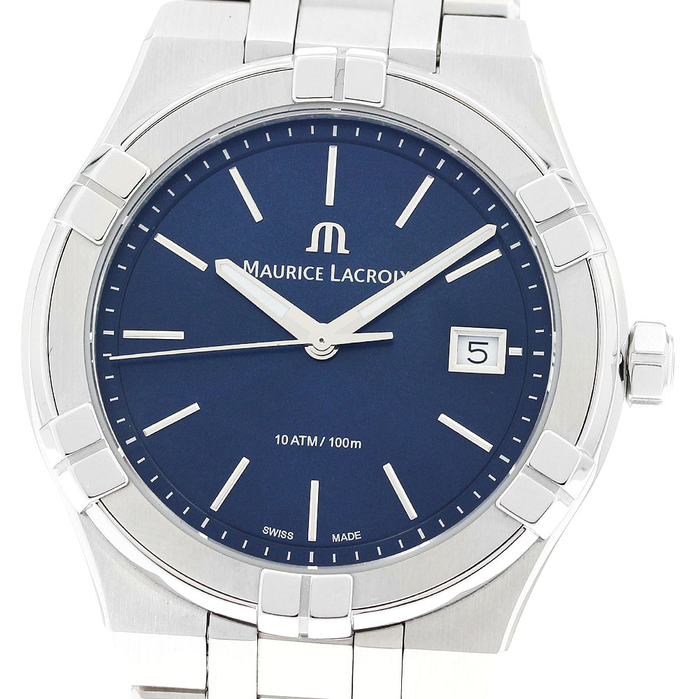 モーリス・ラクロア Maurice Lacroix AI1108-SS002-430-1 アイコン デイト クォーツ メンズ 箱・保証書付き_902670【中古】