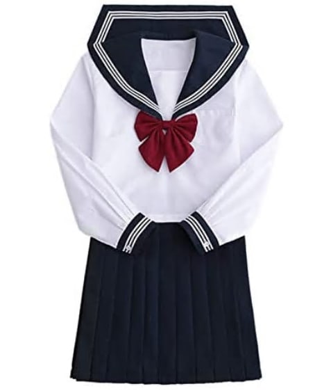 セーラー服 ホワイト 半袖 長袖 紺色 スカート 女子制服 コスプレ 赤色蝶結び 女子高生 制服 コ
