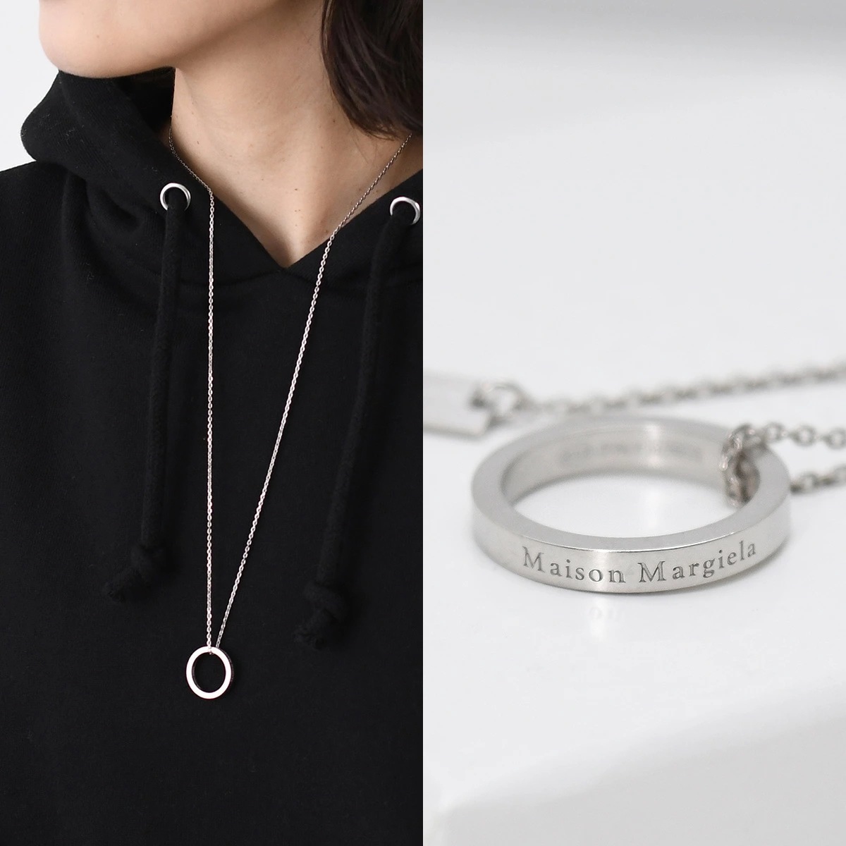 ネックレス ロゴリングネックレス SM1UU0035 SV0158 レディース シルバー ゴールド ユニセックス 長さ調整可 2way ギフト