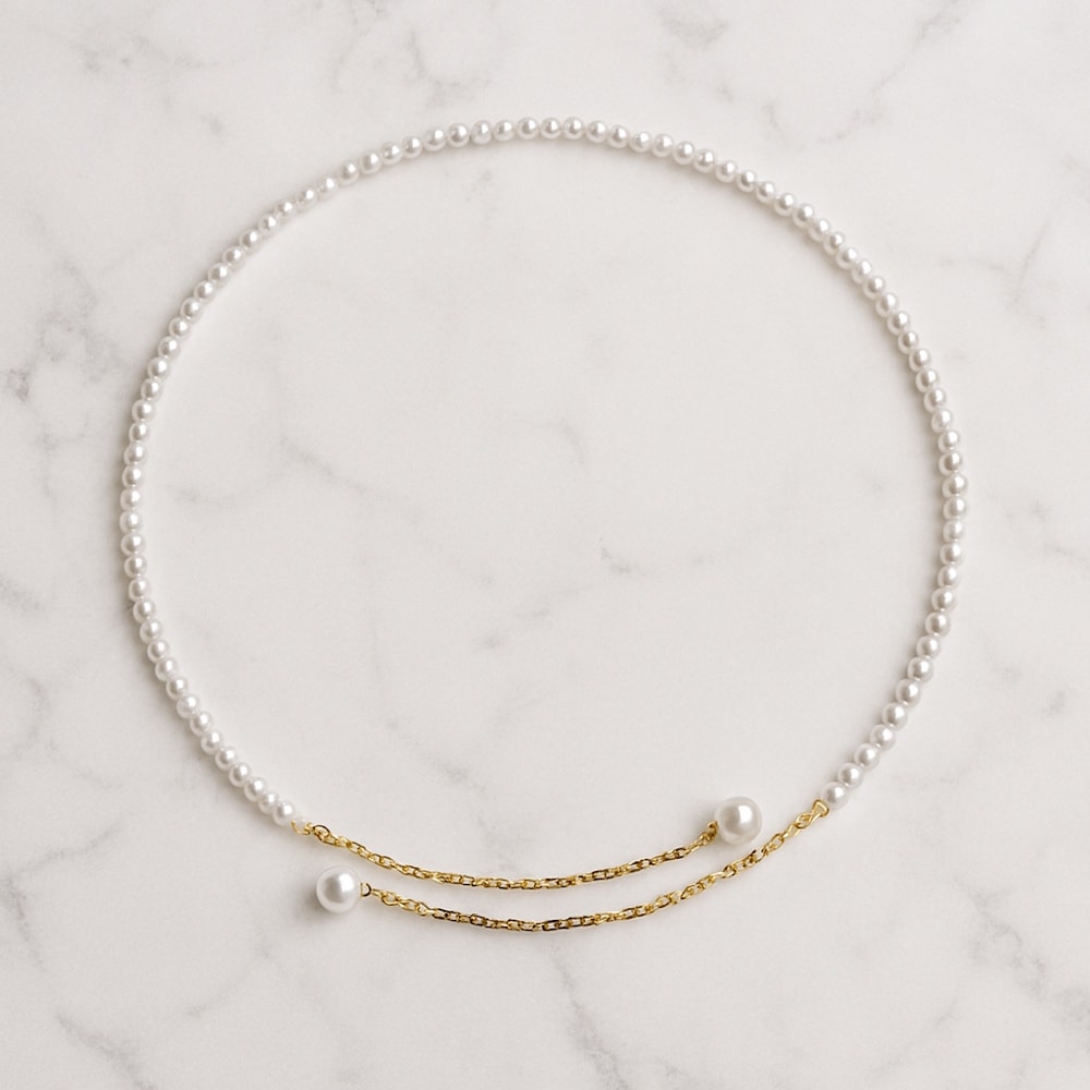 18K リアルゴールド 天然淡水パールネックレス ジュエリー ラウンドパール: 3.00~4.50mm 45,499円