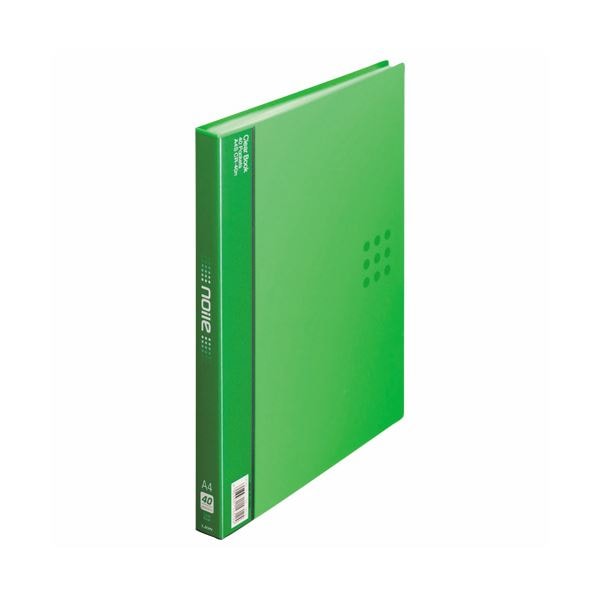 (まとめ) ライオン事務器 クリアーブック(ノイル)A4タテ 40ポケット 背幅26mm グリーン CR-40n 1冊 (×10セット)