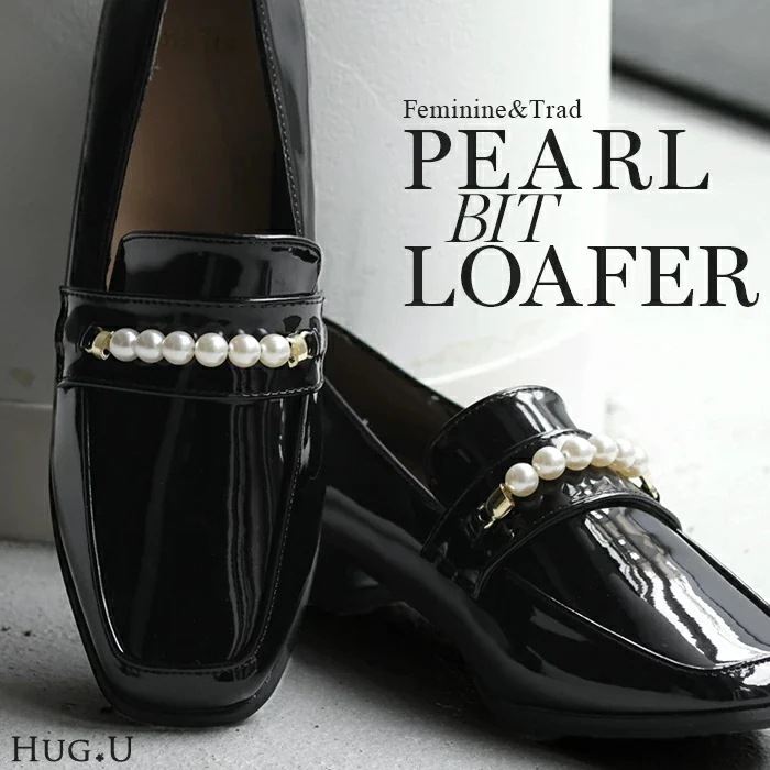 22.5cm ～ 24.5cm パールビットローファー パール エナメル パール付き ビットローファー 2cm ヒール レディース 靴 厚底 エナメルローファー シューズ 歩きやすい フラット くつ 5,216円