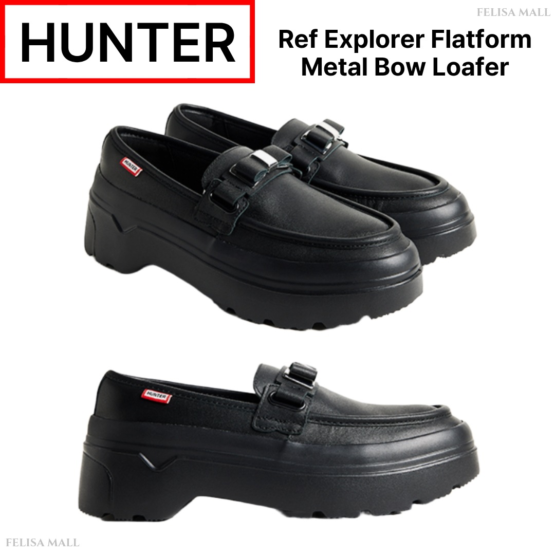 [HUNTER] Ref Explorer Flatform Metal Bow Loafer 人気ローファー