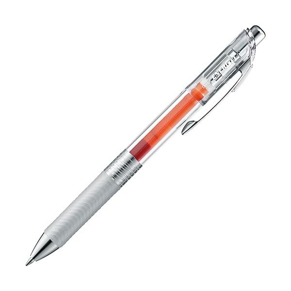 （まとめ）ぺんてる ゲルインクボールペン ノック式エナージェル インフリー 0.7mm オレンジ（軸色：クリア）BL77TL-F 1セット（10本）(×5セット)