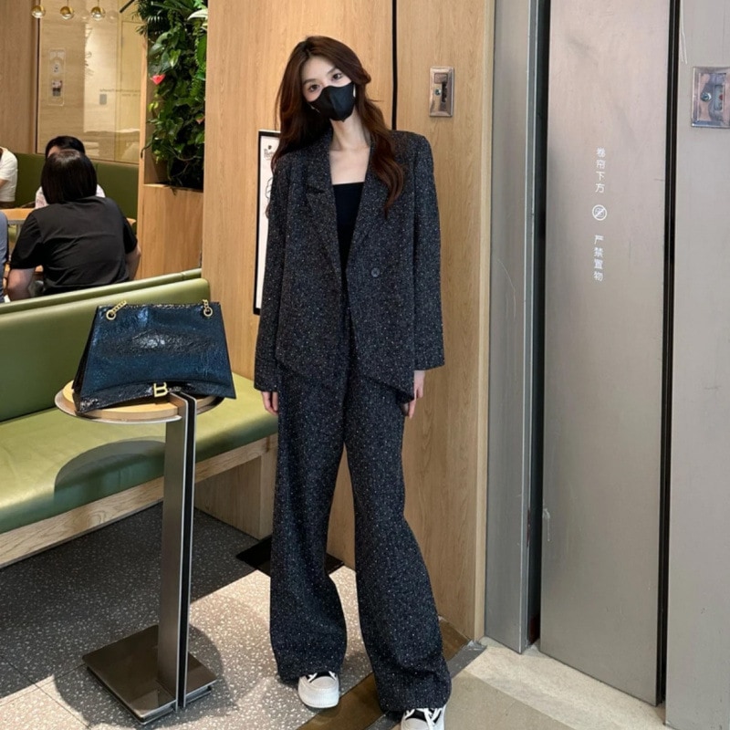 2025初春 パンツ テーラード ラシャ ママスーツ フォーマル レディースファッション 気質