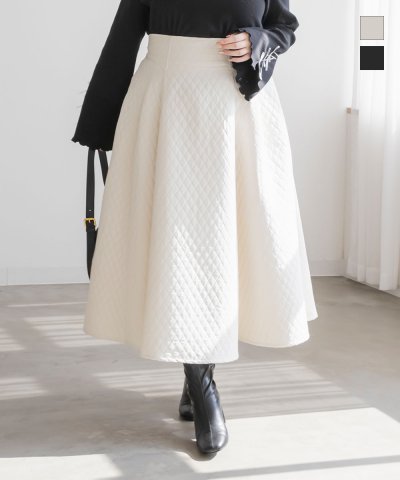 大きいサイズ レディース LL 3L 4L XL XXL XXXL ダイヤキルトロングスカート