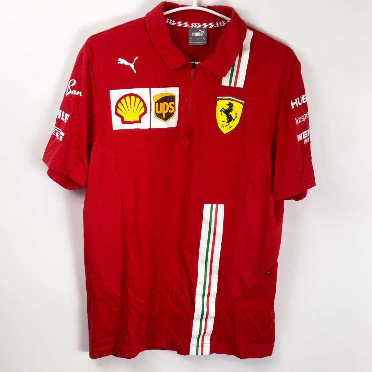 【中古】プーマ スクーデリア フェラーリ チーム ポロシャツ 2020 USサイズM 763032-01 メンズ PUMA