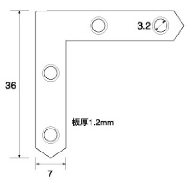 福井金属工芸　ステンレス角金具36×7 500個入　NO.6262