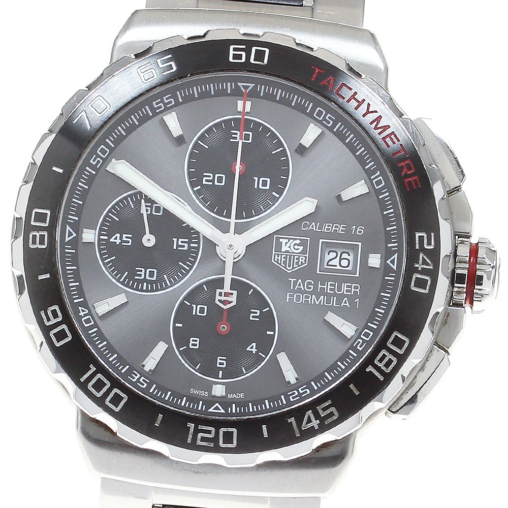 訳あり タグホイヤー TAG HEUER CAU2011.BA0873 フォーミュラー1 クロノグラフ デイト 自動巻き メンズ 箱・保証書付き_825276【中古】