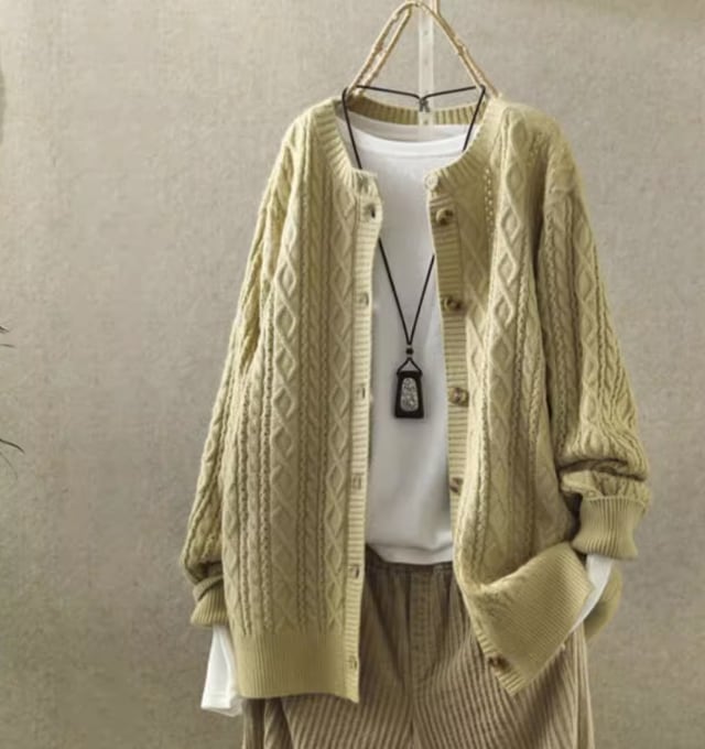 トップス デート モテアイテム カーディガン ウール 長袖 ケーブル編み コットン 大人可愛い きれいめ 上品 おしゃれ かっこいい 大人可愛い ラブリー キュート ガーリー クール モード系