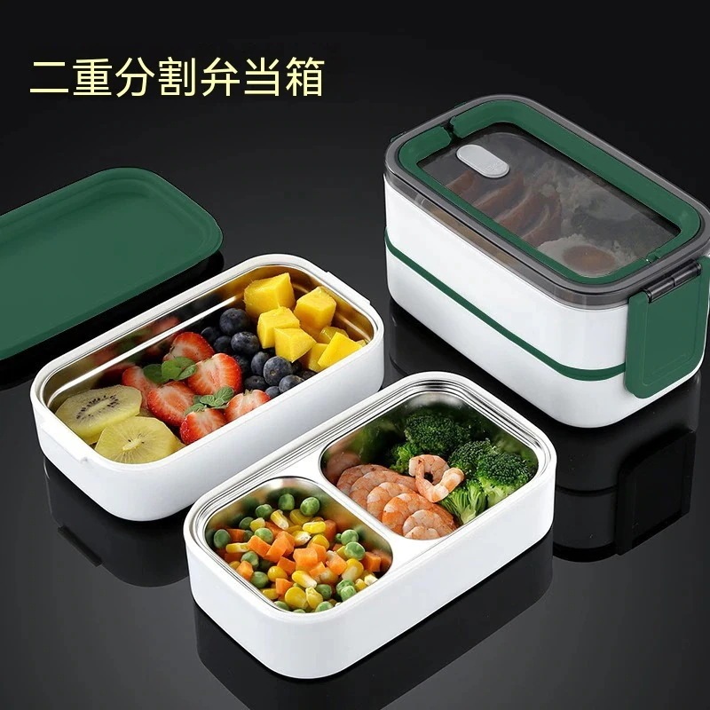 【超お得1つ買うと10個もらえる】日式上班族学生可 電子レンジ保温便当盒大容量不锈钢保温饭盒-X05