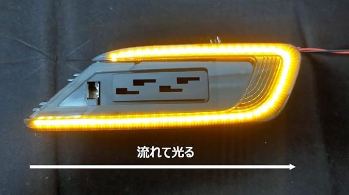 互換品 MINI CLUBMAN F54 用 ファイバーLED 流れる フェンダー シーケンシャルウインカー スモークレンズ仕様 純正交換タイプ 左右１組(スモーク)