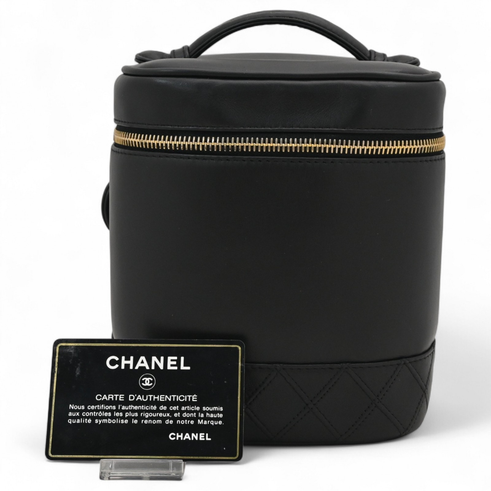 シャネル バニティポーチ ビコローレ ラムスキン Bランク ch5739cc