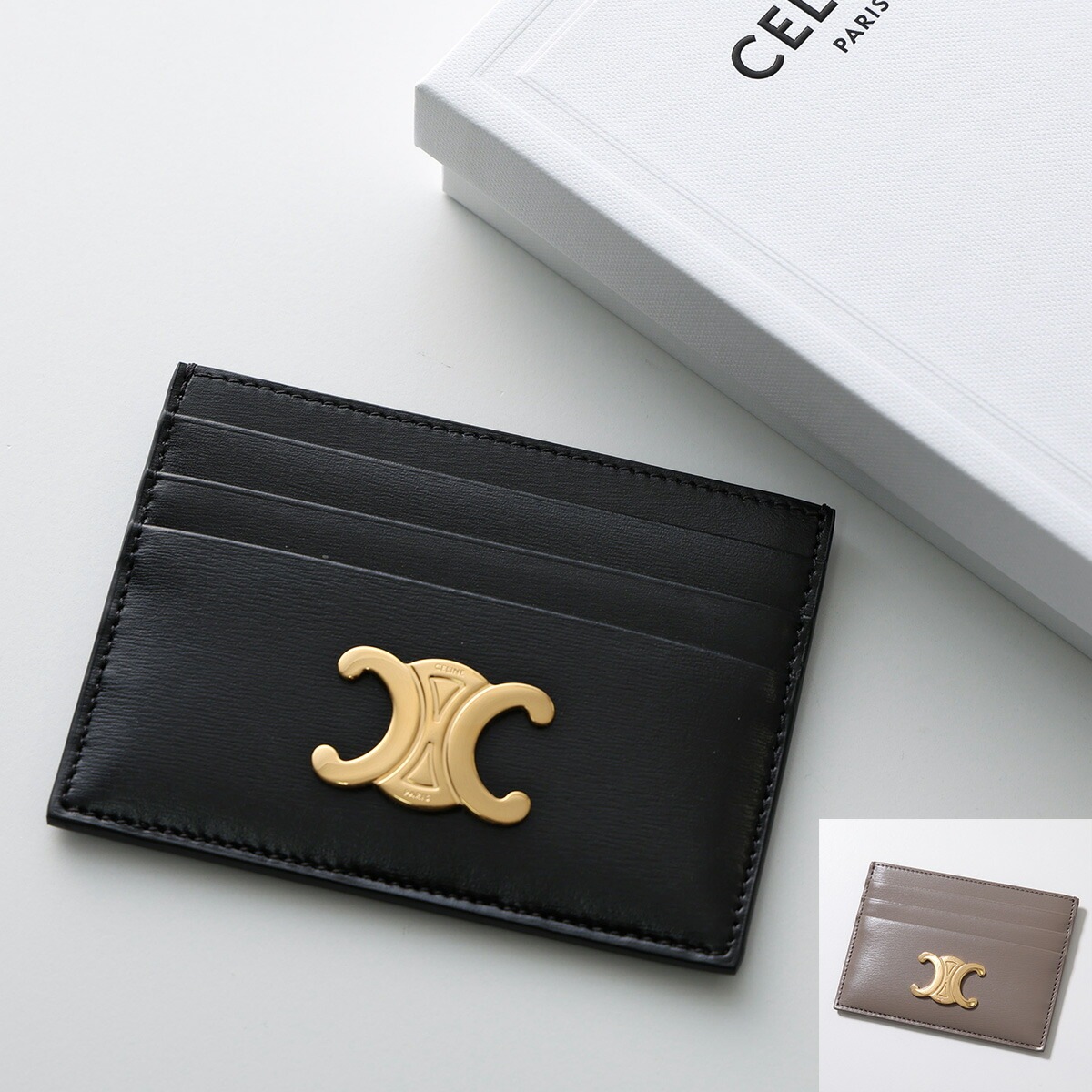 CELINE セリーヌ カードケース 10L833DPV.10BL 10L833DPV.10BL TRIOMPHE レザー パスケース 定期入れ カードホルダー トリオンフメタル ロゴ