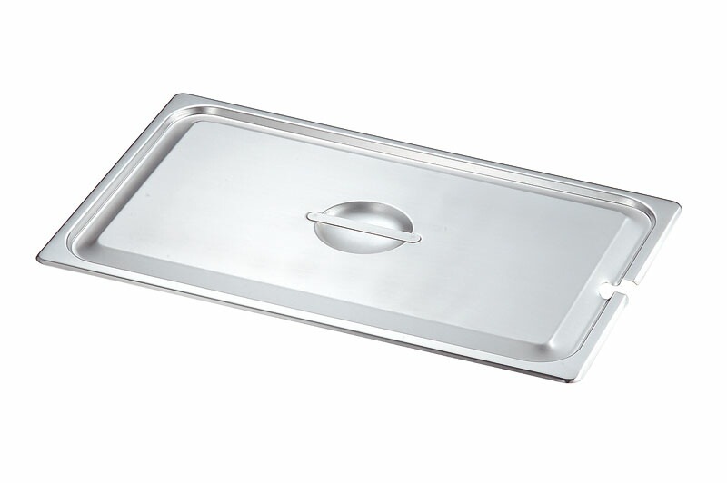 （まとめ買い）本間製作所 仔犬印 18-8 ホテルパン用蓋 NCタイプ（レードル用切込み穴付） 1/2 [x3]