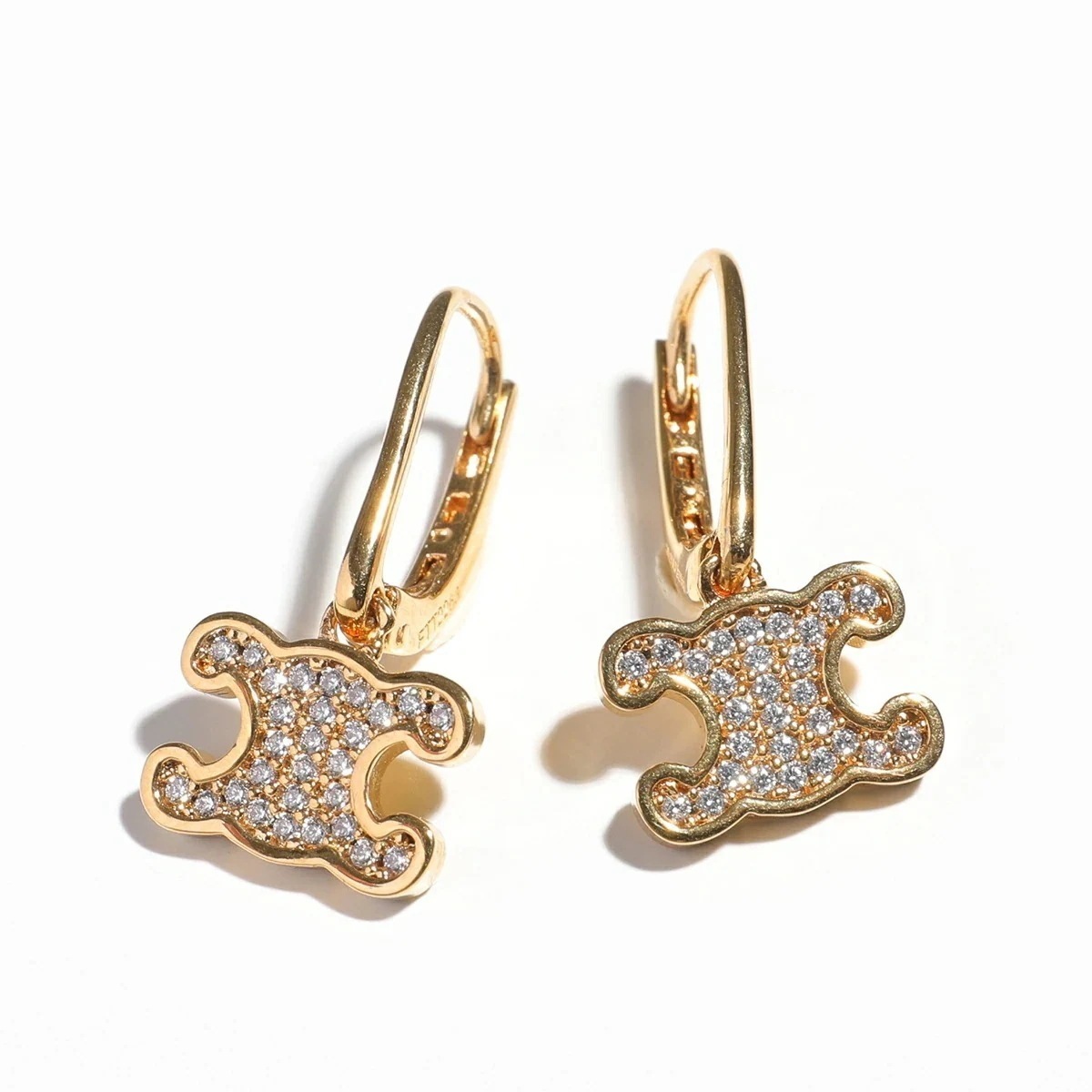 CELINE セリーヌ ピアス 460GC6BZI.35OR レディース トリオンフ ラインストーン アクセサリー Gold