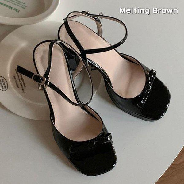 女性ストラップ厚底ハイヒールサンダルヒール