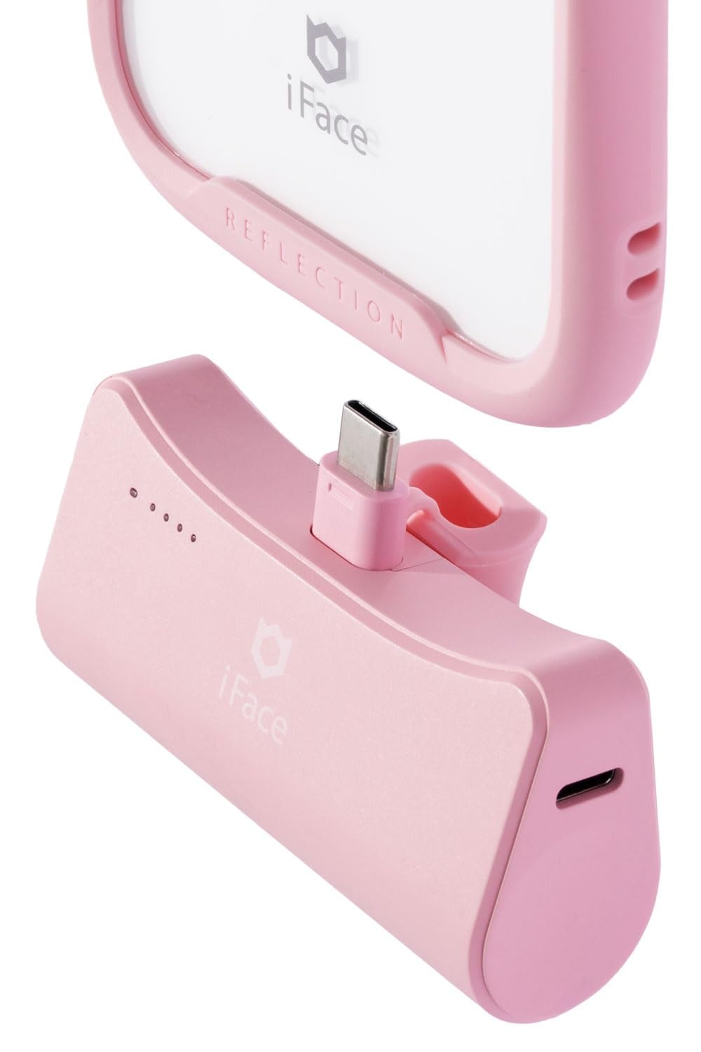 iFace ダイレクト モバイルバッテリー USB Type-C 専用 5000mAh (サクラピンク)【 USBタイプC端子専用 PSE認証済 急速充電 コンパクト 小型充電器 2台同時充電可能 持