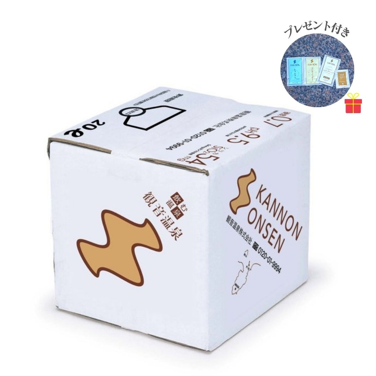 【温泉コスメサンプル付】観音温泉 飲む温泉 バックインボックス 20L【2個セット】温泉水 ミネラルウォーター 超軟水 天然シリカ水 備蓄用 保存 避難対策 5つ星の宿