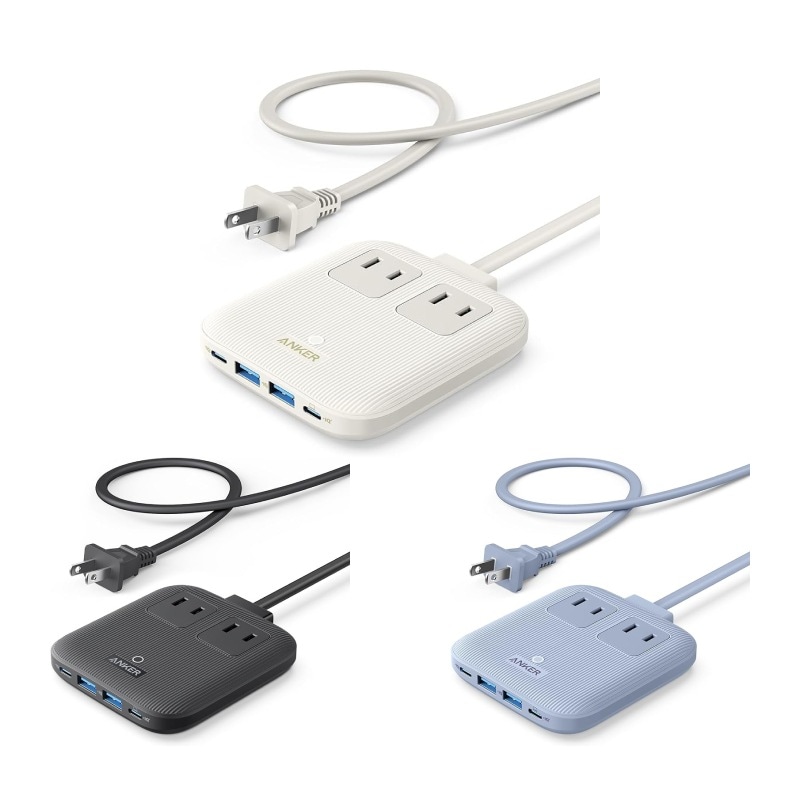 Nano Charging Station (6-in-1, 67W) (USBタップ 電源タップ AC差込口 2口 USB-C 2ポート USB-A 2ポート 延長コード 1.5m)
