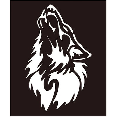 Qoo10] 遠吠えウルフ ステンシルシートステッカー