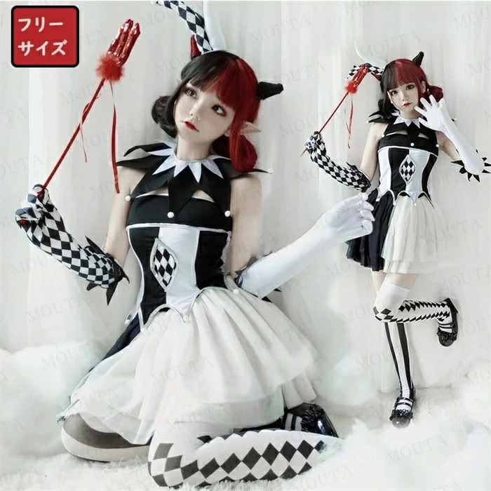 ピエロの服 ハロウィン 衣装 レディース 大人用 ピエロ 吸血鬼 道化師 滑稽 魔女 悪魔 ワンピース ハロウィン 仮装 コスプレ コスチューム 仮装人気 どうけし ハロウィン衣装 仮装 吸血鬼 ドレ