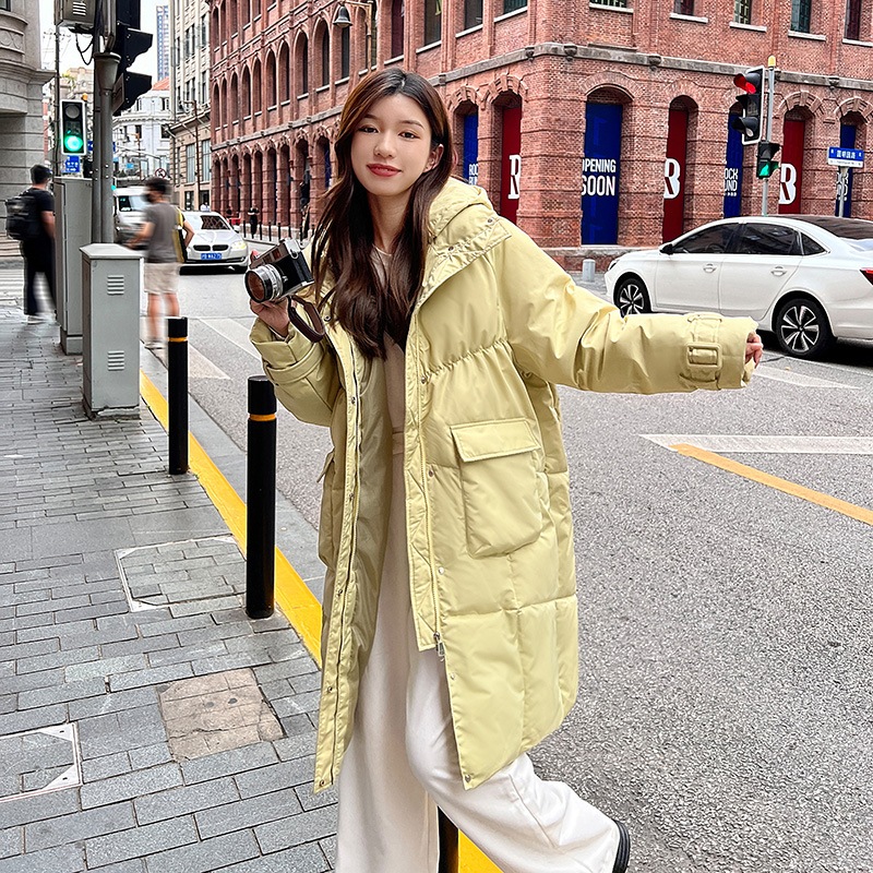 冬新作 中長式ダウンジャケット 韓国ファッション レディース 厚いコート