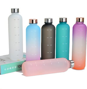 タイムマーカー付きウォーターボトル 1リットル 大容量 Tritan材質 1000ml 水筒