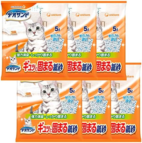 【まとめ買い】デオサンド 猫用 サンド ギュッと固まる 紙砂 30L(5L×6) おしっこ ペット用品 ユニチャーム 5,316円