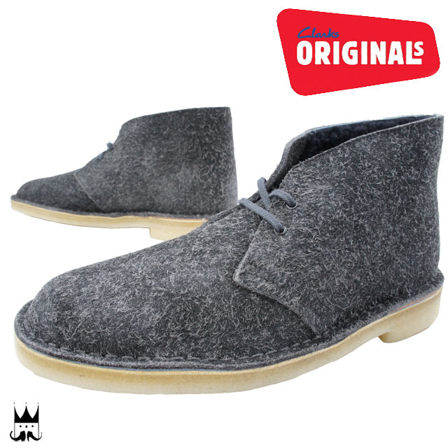 クラークス Clarks デザートブーツ メンズ ブーツ Desert Boot ミッドカット カジュアル ショートブーツ ショート丈 クレープソール スエード グレー GREY