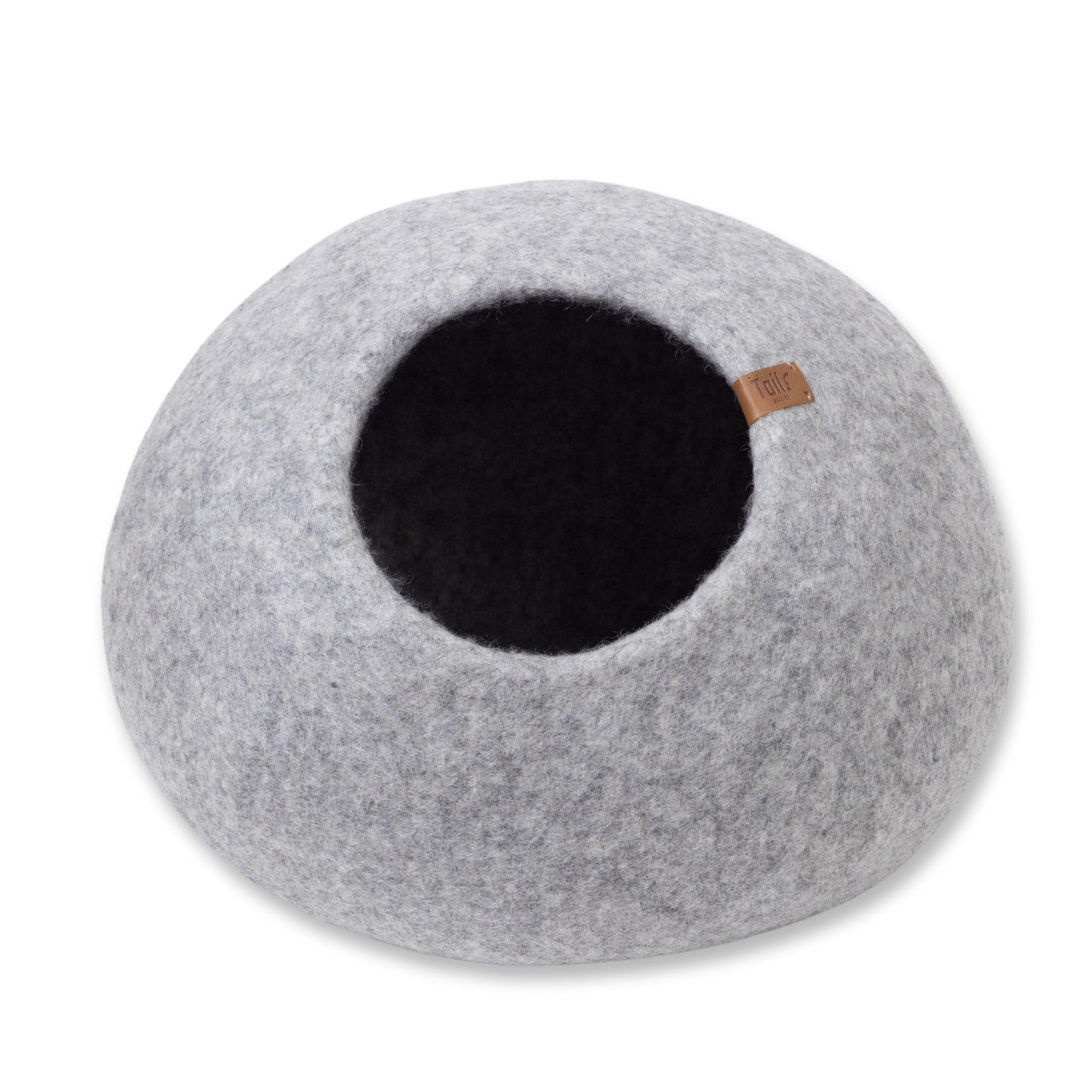 ペブル Pebble ねこ ハウス ベッド キャット ドーム 猫 ちぐら かまくら キャットケーブ ハンドメイド 洗える 冬 夏 通年 ウール フェルト シンプル ミニマル モダン (ライトグレー