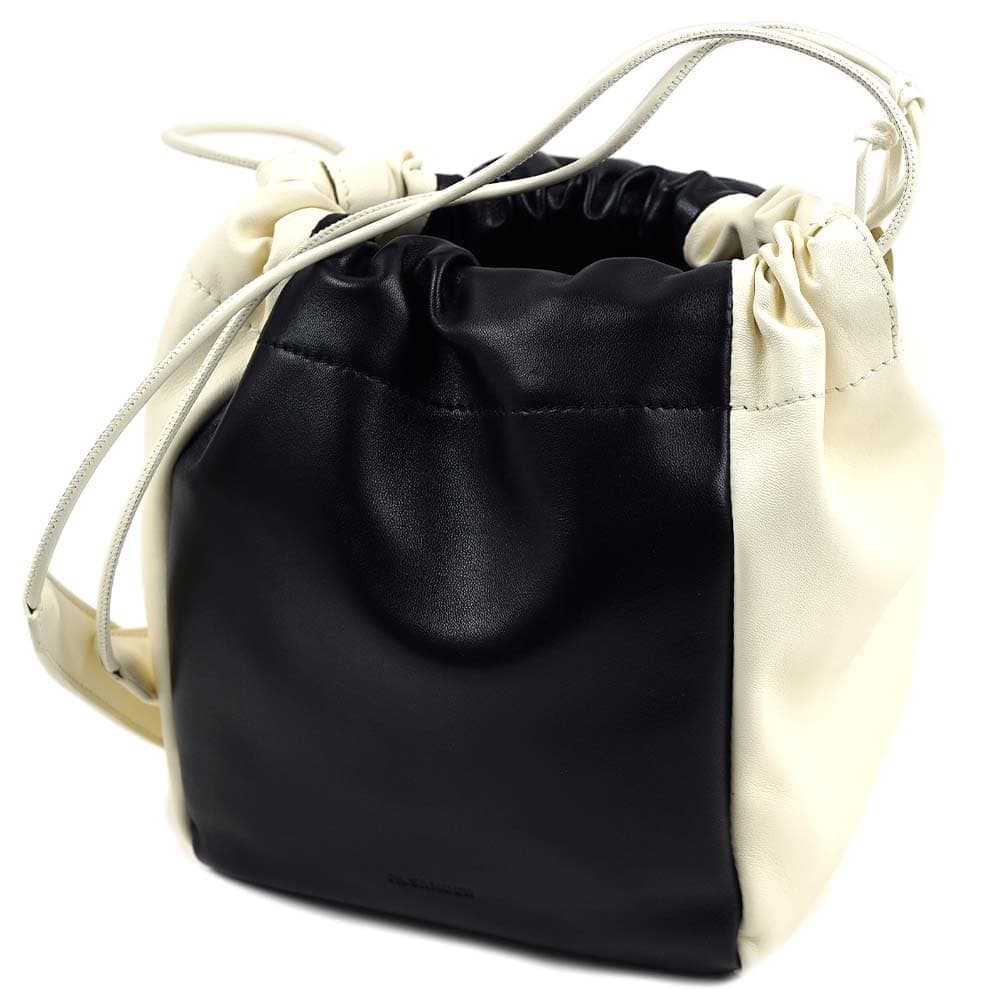 ジルサンダー バッグ ショルダーバッグ ダンプリング ドローストリング 巾着 レザー ブラック×ホワイト JIL SANDER J08WG0010-P5078-001